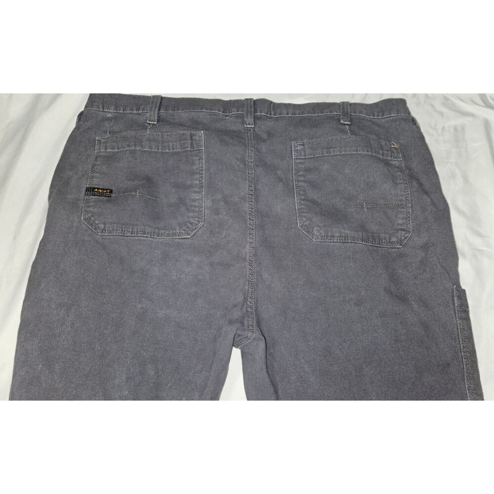 Ariat Jeans Men 44x36 gray Rebar M4 Low Rise Boot Flex Waist Work Pants Stretch - Picture 7 of 8